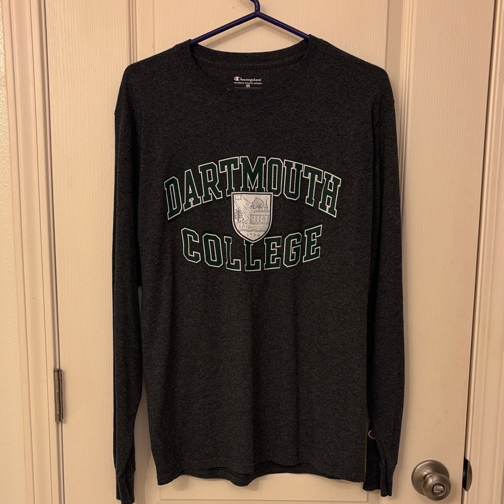Champion Men's Dark Gray Dartmouth College Long Sleeve Tee